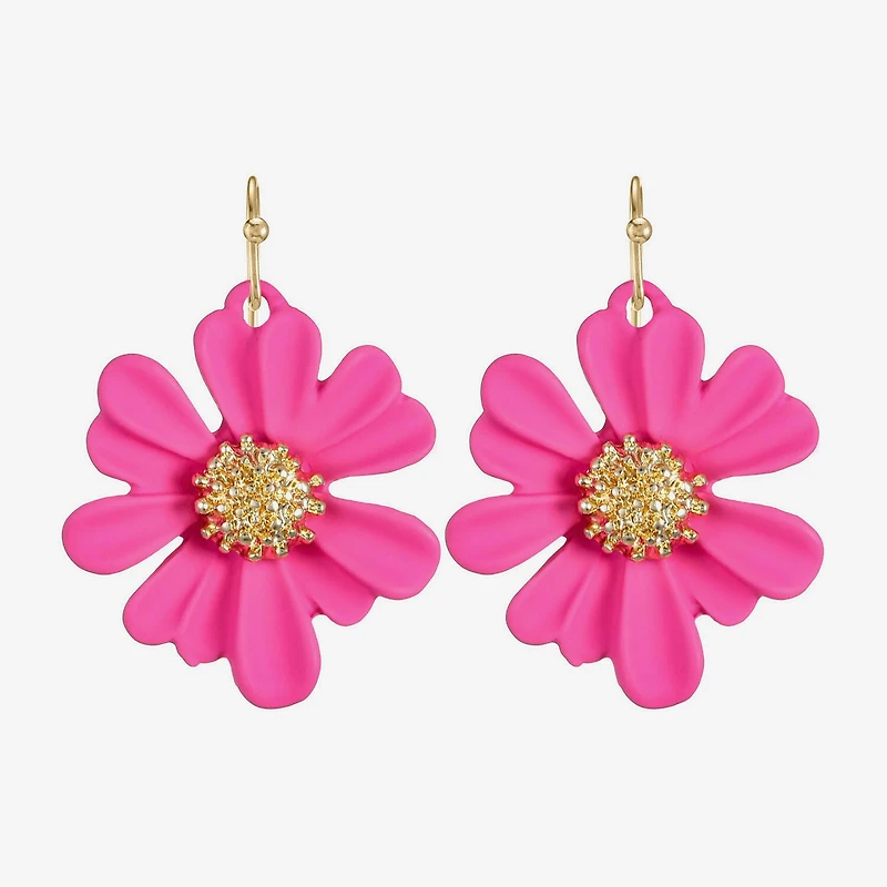 Liz Claiborne Womens Flower Drop Earrings