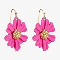Liz Claiborne Womens Flower Drop Earrings