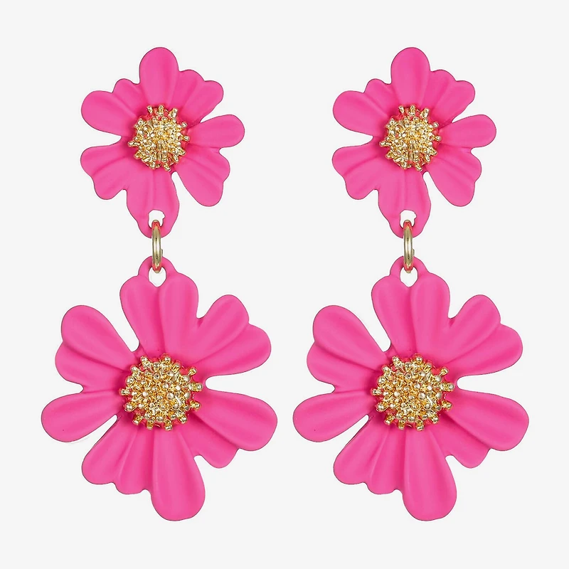 Liz Claiborne Womens Flower Hypoallergenic Drop Earrings
