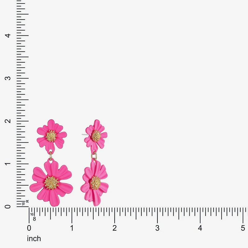 Liz Claiborne Womens Flower Hypoallergenic Drop Earrings