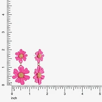 Liz Claiborne Womens Flower Hypoallergenic Drop Earrings