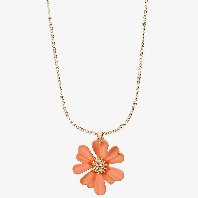 Liz Claiborne Womens Flower 17 Inch Pendant Necklace