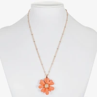 Liz Claiborne Womens Flower 17 Inch Pendant Necklace