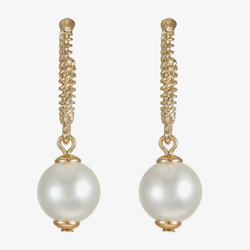 Liz Claiborne Womens Round Hypoallergenic Drop Earrings