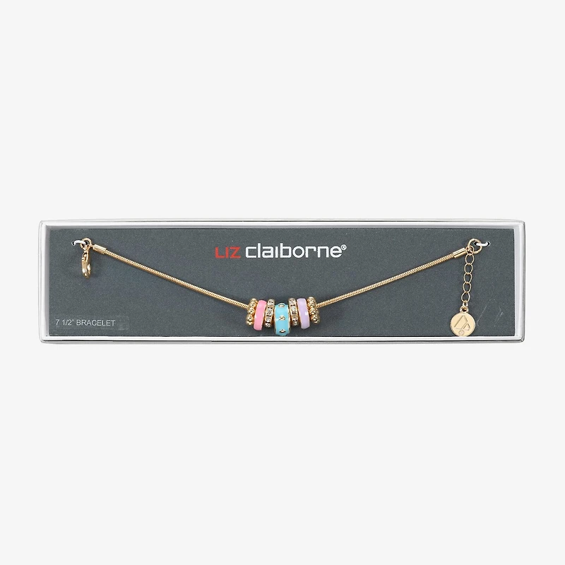 Liz Claiborne Womens Glass Charm Bracelet