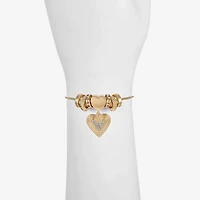 Liz Claiborne Womens Glass Heart Charm Bracelet