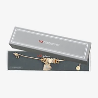 Liz Claiborne Womens Glass Heart Charm Bracelet