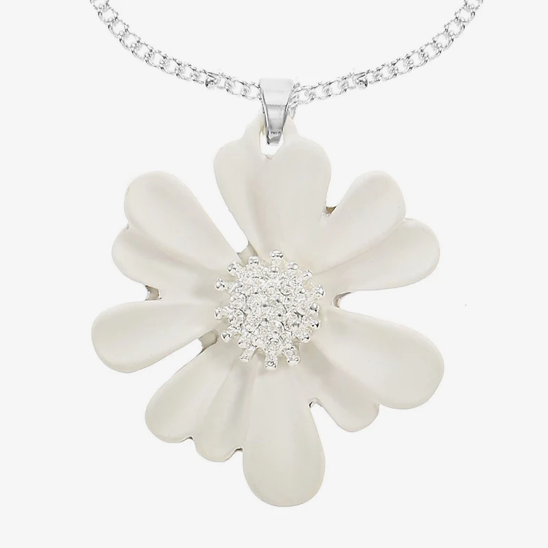 Liz Claiborne Womens Flower 17 Inch Pendant Necklace