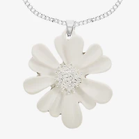 Liz Claiborne Womens Flower 17 Inch Pendant Necklace