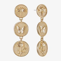Monet Jewelry Womens Round Hypoallergenic Drop Earrings