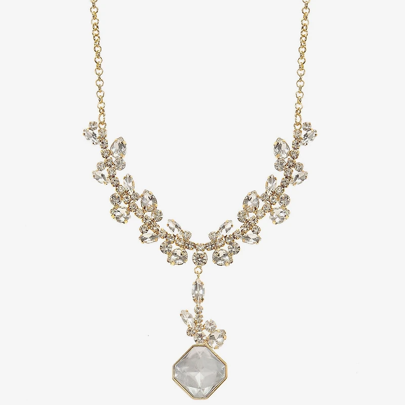 Monet Jewelry Womens Glass 17 Inch Y Necklace