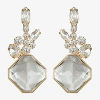 Monet Jewelry Womens Glass Square Hypoallergenic Drop Earrings