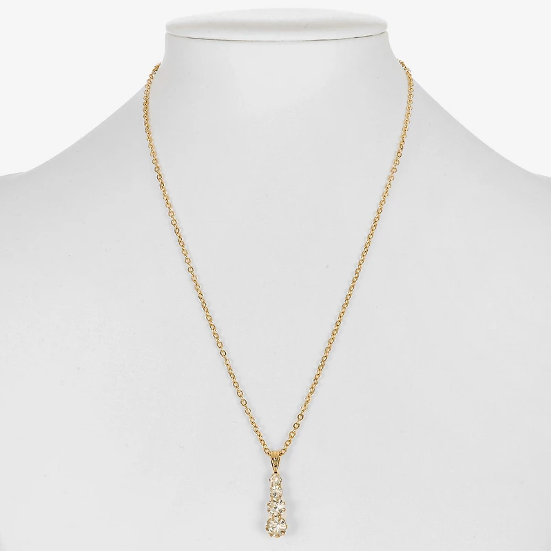 Monet Jewelry Womens Glass Round 15 Inch Pendant Necklace