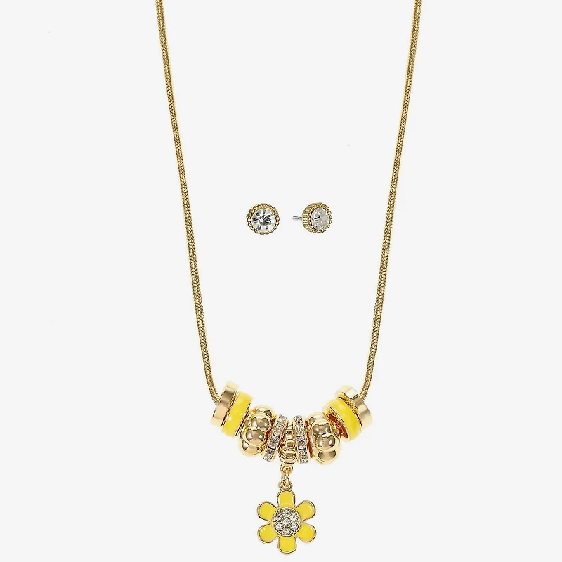Liz Claiborne Womens Glass Flower 2-pc. Jewelry Set