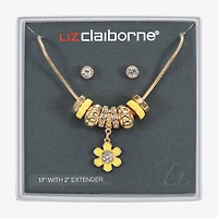 Liz Claiborne Womens Glass Flower 2-pc. Jewelry Set
