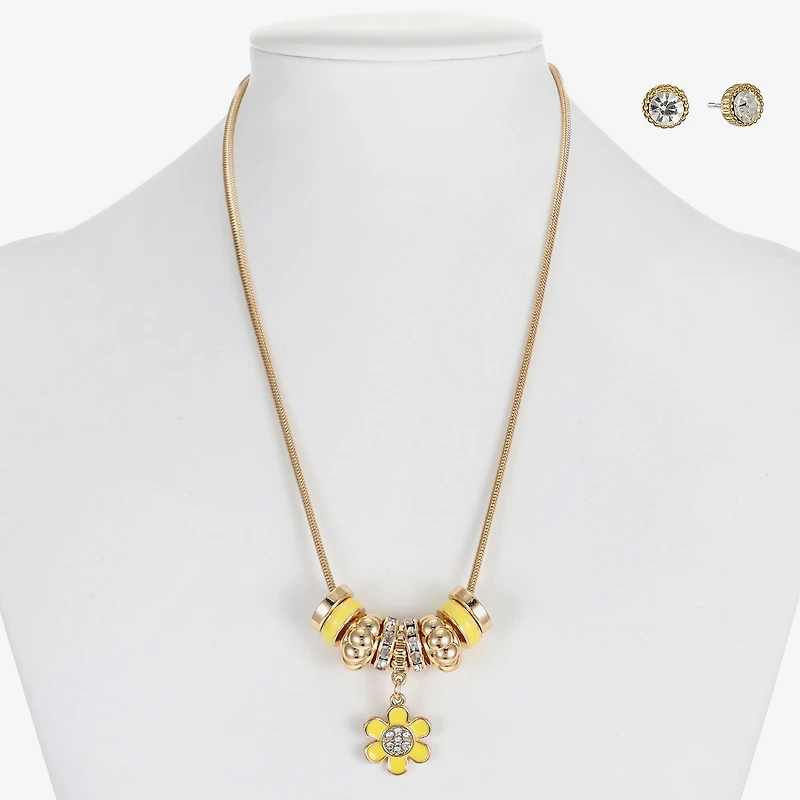 Liz Claiborne Womens Glass Flower 2-pc. Jewelry Set