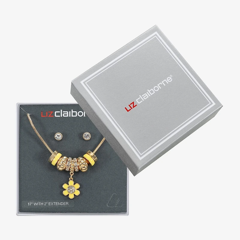 Liz Claiborne Womens Glass Flower 2-pc. Jewelry Set