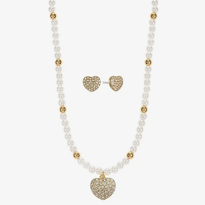 Liz Claiborne Womens Shell Heart 2-pc. Jewelry Set