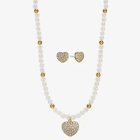 Liz Claiborne Womens Shell Heart 2-pc. Jewelry Set