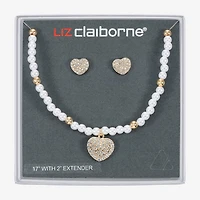Liz Claiborne Womens Shell Heart 2-pc. Jewelry Set