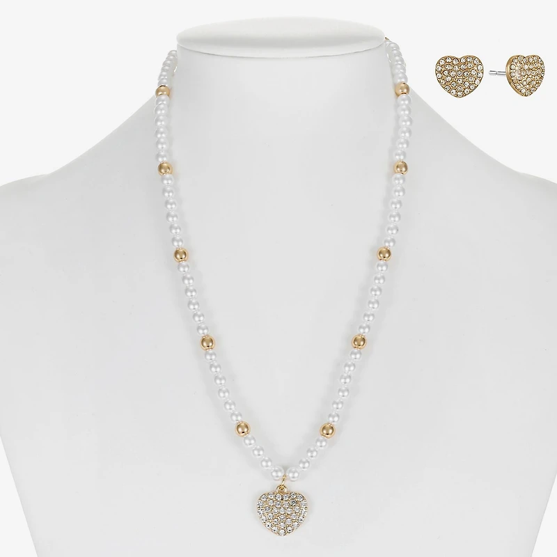 Liz Claiborne Womens Shell Heart 2-pc. Jewelry Set