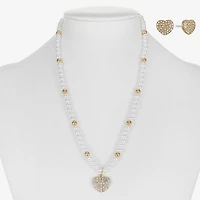 Liz Claiborne Womens Shell Heart 2-pc. Jewelry Set