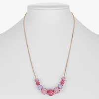 Monet Jewelry Womens Pink 17 Inch Collar Necklace