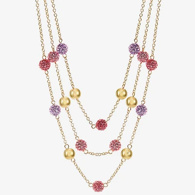 Monet Jewelry Womens Pink Glass 18 Inch Strand Necklace