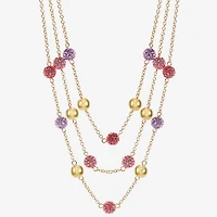 Monet Jewelry Womens Pink Glass 18 Inch Strand Necklace