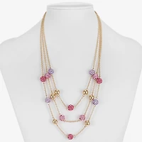 Monet Jewelry Womens Pink Glass 18 Inch Strand Necklace