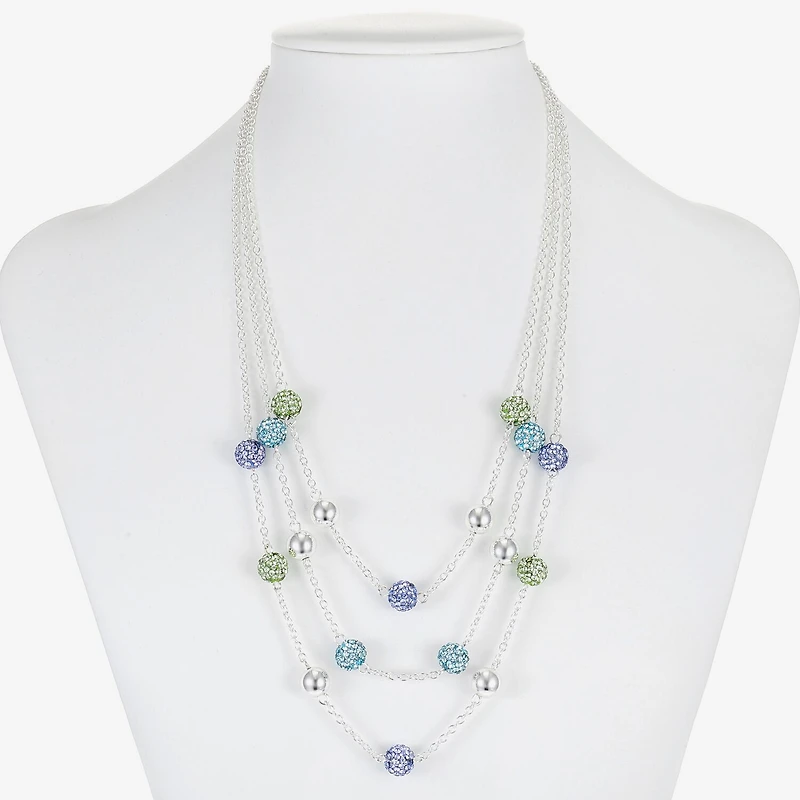 Monet Jewelry Womens Pink Glass 18 Inch Strand Necklace