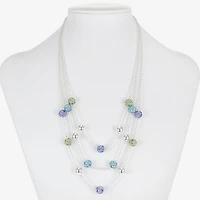 Monet Jewelry Womens Pink Glass 18 Inch Strand Necklace