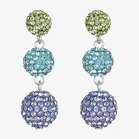 Monet Jewelry Womens Pink Glass Round Hypoallergenic Drop Earrings