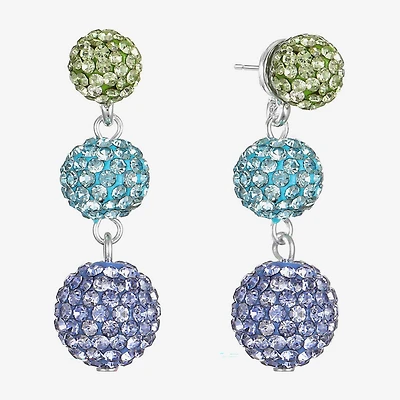 Monet Jewelry Womens Pink Glass Round Hypoallergenic Drop Earrings