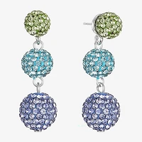 Monet Jewelry Womens Pink Glass Round Hypoallergenic Drop Earrings