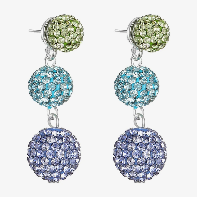Monet Jewelry Womens Pink Glass Round Hypoallergenic Drop Earrings