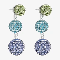 Monet Jewelry Womens Pink Glass Round Hypoallergenic Drop Earrings