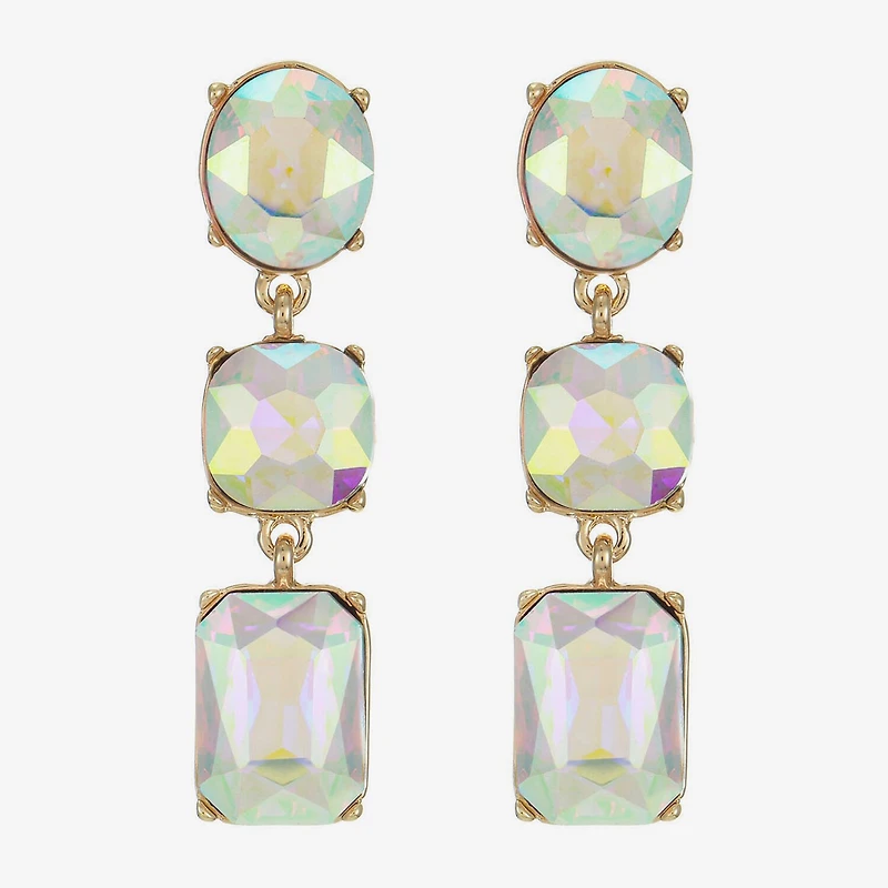 Monet Jewelry Womens Glass Cushion Hypoallergenic Drop Earrings