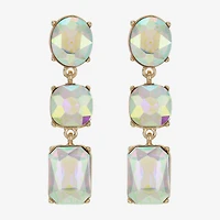 Monet Jewelry Womens Glass Cushion Hypoallergenic Drop Earrings