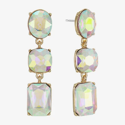 Monet Jewelry Womens Glass Cushion Hypoallergenic Drop Earrings