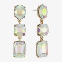 Monet Jewelry Womens Glass Cushion Hypoallergenic Drop Earrings