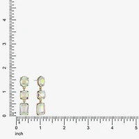 Monet Jewelry Womens Glass Cushion Hypoallergenic Drop Earrings