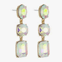 Monet Jewelry Womens Glass Cushion Hypoallergenic Drop Earrings