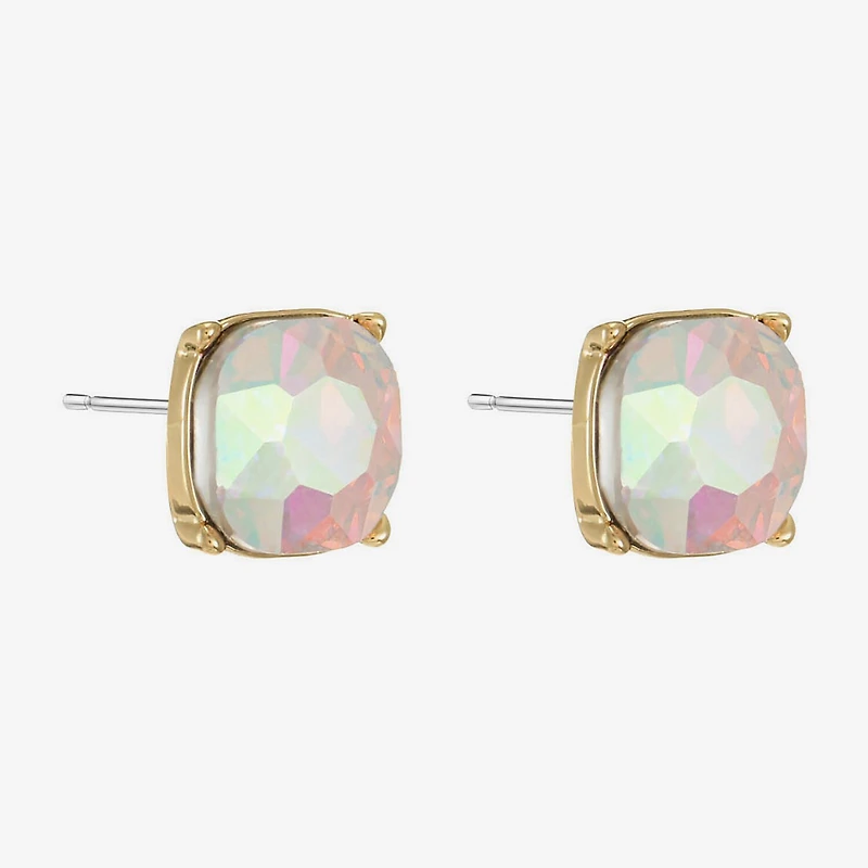Monet Jewelry Glass 10mm Cushion Stud Earrings