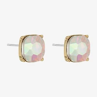 Monet Jewelry Glass 10mm Cushion Stud Earrings