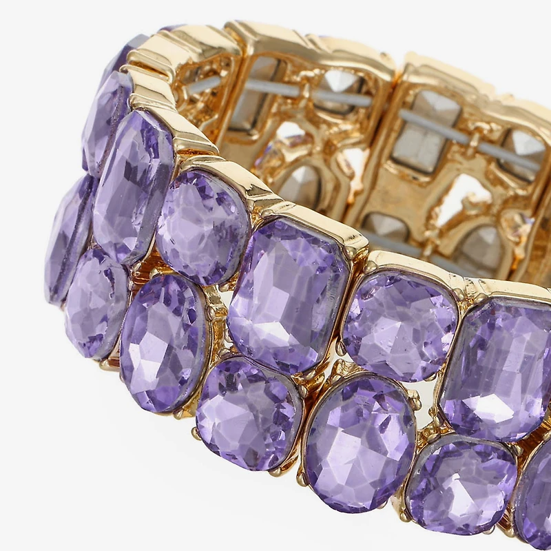 Monet Jewelry Womens Glass Cushion Stretch Bracelet