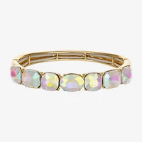 Monet Jewelry Womens Glass Cushion Stretch Bracelet