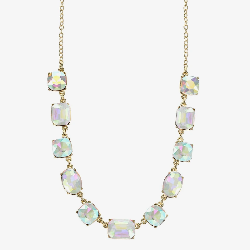 Monet Jewelry Womens Green 17 Inch Collar Necklace