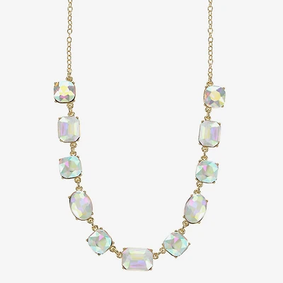 Monet Jewelry Womens Green 17 Inch Collar Necklace