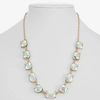 Monet Jewelry Womens Green 17 Inch Collar Necklace